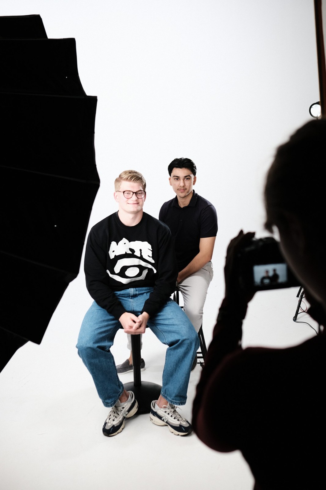 Achter de camera in de studio